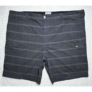 True Nation Plaid Cargo Shorts Size 54 Dark Gray 100% Cotton